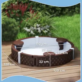 aiyaplay Sandkasten 120 x 120 cm Imprägniert Kinder Sandbox mit Sitzbänken Bodenvlies, Unterlage, wetterbeständige Sandkiste für Outdoor Spielzeug, Sandkästen