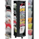 Paperflow Prospektständer drehbar schwarz DIN A4 40 Fächer 44,0 x 44,0 x 148,5 cm, 1 St.