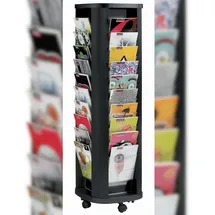 Paperflow Prospektständer drehbar schwarz DIN A4 40 Fächer 44,0 x 44,0 x 148,5 cm, 1 St.