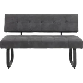 Hela Essgruppe "Luise I G (Bank, Stühle, Tisch)", braun (oldwood, vintage anthrazit, vintage anthrazit, anthrazit), Microfaser VINTAGE, Einlegeplatte, Oldwood/VT Anthrazit, FSC-zertifizierter Holzwerkstoff, Metall, Polyester, Stoff, Sitzmöbel-Sets, Essgruppe,