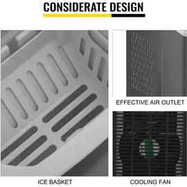 Vevor 12kg Eiswürfelmaschine mit LCD Anzeige Eiswürfelbereiter Schwarz Kommerzielle Eismaschine Ice Maker - Schwarz
