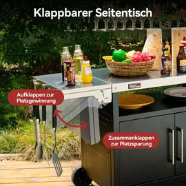 Royal Gourmet Grillwagen 80 x 50 cm Edelstahl schwarz