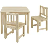 BOMI Kindersitzgruppe Holzsitzgruppe Amy, (3-tlg), Kindertischgruppe aus Holz (Tisch und 2 Stühle, 3-tlg) beige