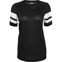 URBAN CLASSICS Ladies Stripe Mesh Tee in blk/wht |