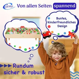 Coemo Spieltisch mit 90-tlg. Holzeisenbahn