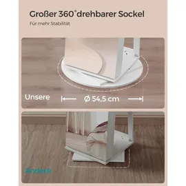 Songmics Schmuckschrank mit LED und Spiegel 360° drehbar grau/weiß
