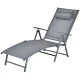 Costway Sonnenliege Klappliege 200 x 61 x 73 cm Grau