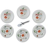 Retsch Arzberg Pizzateller Ø 30cm mit Dekor Set, (6 St), aus Porzellan spülmaschinengeeignet, pro Set 2 verschiedene Motive