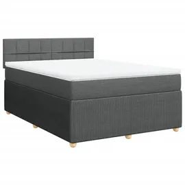 vidaXL Boxspringbett 140 x 200 cm Dunkelgrau