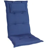 Homeoutfit24 Gartenstuhlauflagen Hochlehner - 1er Set– Extra Dick 6,5 cm – Kopfpolster – Oeko-TEX – Outdoor geeignet – Blau – Made in EU