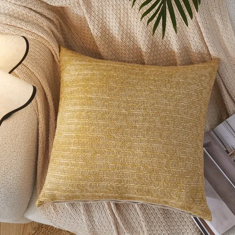 MEROPE, PE/Polyester-Canvas-Kissenbezug, 50x50 cm, Khaki, 1er-Pack