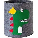 Wäschekorb Aus Filz ‚Äì Dinosaurier, Babykorb, Runder Aufbewahrungskorb, Faltbar, Für Büro, Schlafzimmer, Kleidung, Bücher