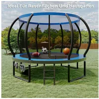 GUNJI Gartentrampolin Basketballkorb-Trampolin, Durchmesser 228/305 cm, Kindertrampolin, Ø 305 cm, (Enthält Leiter, Sicherheitsnetz, Schuhnetz, 360°-Schutzgitter und Fallschutzmatte, mit einer Tragkraft von 150 kg-ostern geschenke) 305 cm