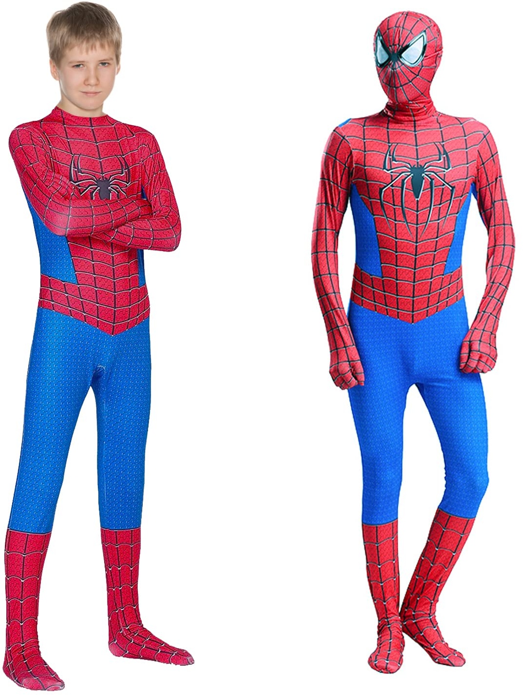 EMHTHME Superhelden Kostüm|Spiderman Kostüm Kinder|Spiderman Bodysuit|Jungen Mädchen 3D Verkleidung Superheld Cosplay Party Kostüm(The Amazing Spider-Man) 100-110cm