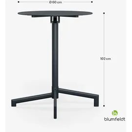 Blumfeldt UrbanEdge Bistrotisch | Stehtisch | 60 cm | klappbar | pulverbeschichtet | wetterfest Anthrazit