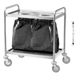 Fimar Servicewagen mit 2 Löchern - 2 Edelstahl-Etagen - Abmessungen 110x60x94(h) cm - Räder ø125 mm