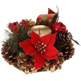 Home Styling - Adventskranz mit Zapfen, Kerzenhalter, 15 cm