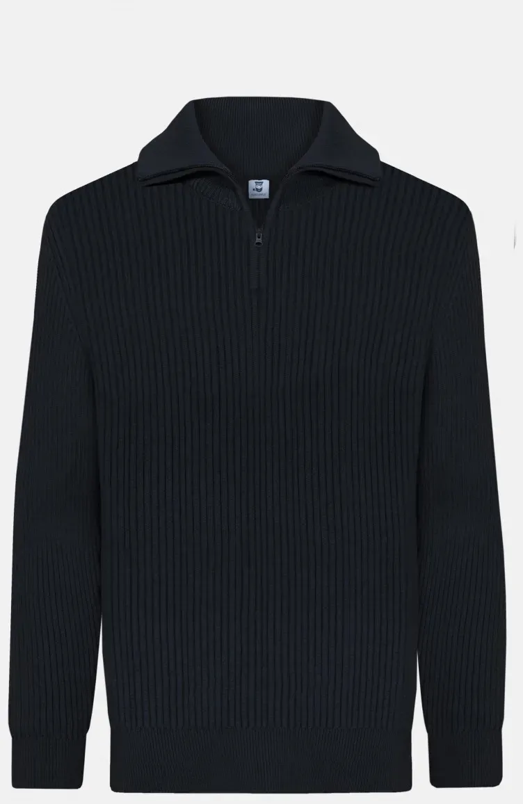 Hanseheld Troyer Baumwolle Schwarz GOTS Herren Troyer-Pullover Bio