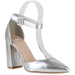Damen Spitze Pumps in Silber