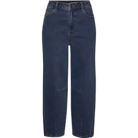 Buffalo Ankle-Jeans "in modischem Barrel-Stil", Damen, Gr. 44, N-Gr, dunkelblau washed, Denim/Jeans, Obermaterial: 92% Baumwolle, 6% Polyester, 2% Elasthan, figurumspielend knöchelfrei, Jeans, in angesagter Barrel-Form, lockeres Bein, bequem