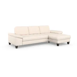 sit&more Ecksofa SIT & MORE "Westham L-Form", beige (creme), B:275cm H:88cm T:172cm, 100% Polyester, Sofas, Ecksofa, Recamiere, mit oder ohne Bettfunktion, Bettkasten, Füße wengefarben