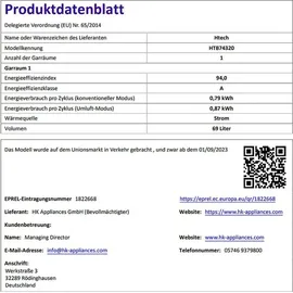 Vestel h|tech Backofen-Set + Glaskeramikkochfeld