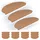 Relaxdays Stufenmatten im 15er Set, abgerundete Treppenstufenmatten, BT: 65x24 cm, Selbstklebende Treppenteppiche, beige