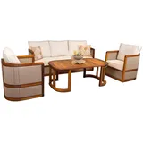 JV Möbel Gartenlounge-Set 4-tlg. Beige