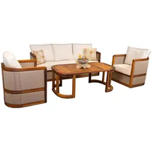 JV Möbel Gartenlounge-Set 4-tlg. Beige