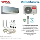 VIVAX R Design SILVER MIRROR 18000 BTU + 2 m Komplett SET Split Klimaanlage A++