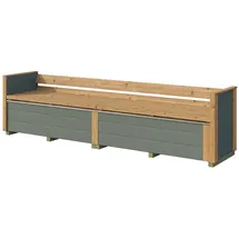 Weka Sitztruhe optionale Erweiterung für Gartenhaus Killarney Graugrün 50 x 63 x 235 cm