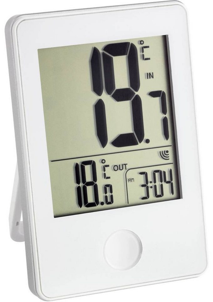 Preisvergleich Produktbild TFA Dostmann Raumthermometer Funk-Thermometer mit Uhr