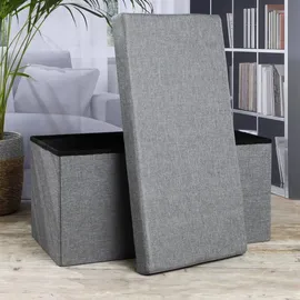 Hi Hocker mit Aufbewahrungsfunktion 76 x 38 x 38 cm Grau