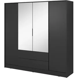 masseno Drehtürenschrank CATERINA 206 x 200 x 51 cm Schwarz