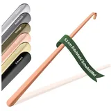 JK Trade Schuhlöffel 52cm Edelstahl Kupfer poliert (1-tlg., lang & stabil), Metall Schuhanzieher lang zum Stehen, Aufhängbar, 2mm Extra Stabil braun