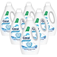 Coral Waschmittel White+ 6x 1.15L Flüssigwaschmittel mit Anti-Grau-Effekt 23WL