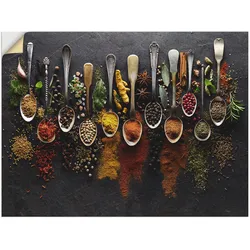 Wandbild ARTLAND "Kräuter Gewürze Schiefer", bunt (farbe bild(er): bunt), B:80cm H:60cm, Bilder, als Alubild, Outdoorbild, Leinwandbild, Poster, Wandaufkleber