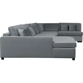 Home Affaire Wohnlandschaft Skara XXL U-Form, Lounge-Sofa XXL mit Federkern-Polsterung, in vielen Bezugsvarianten grau