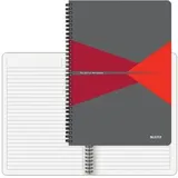 Leitz Collegeblock Office rot, 4648-10-25, A4, Rand rundum 80 g/m2 90 Blatt mit Kopfzeile liniert
