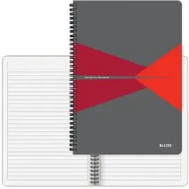 Leitz Collegeblock Office rot, 4648-10-25, A4, Rand rundum 80 g/m2 90 Blatt mit Kopfzeile liniert