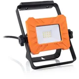 smartwares Baustrahler, LED fest integriert, Neutralweiß, LED Werkstattlampe, Arbeitslampe Handlampe Bauleuchte IP 65, 10 Watt orange|schwarz