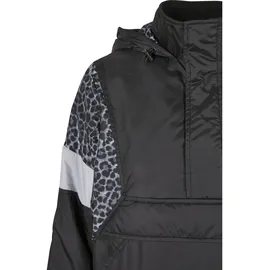 URBAN CLASSICS Mixed Jumper Over Jacke Black / Snow Leo / Light Asphalt 4XL