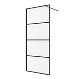 Badplaats Essos Duschwand 80 x 200 cm Schwarz Sicherheitsglas