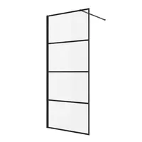 Badplaats Essos Duschwand 80 x 200 cm Schwarz Sicherheitsglas