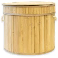 Casa pura Bambus-Wäschekorb Wäschesammler mit Griffen