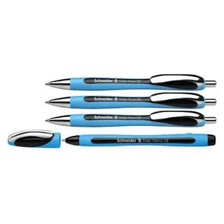 Schneider Kugelschreiber Slider Rave XB blau, schwarz, Schreibfarbe: schwarz, 3 St. + GRATIS Schneider Kugelschreiber Slider Memo XB