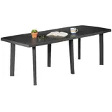 Crossley Außentisch, 10 Personen, Ausziehbar, Mittelverlängerung, Made In Italy, 216x90x72h Cm, Anthrazit Schwarz