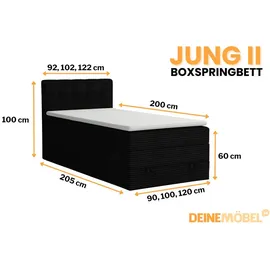 Deine Möbel 24 JUNG 90 x 200 cm H3 Beige/Grau/Schwarz