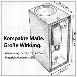 Maxkomfort GmbH Außenleuchte Aluminium Edelstahl 1268 2x GU10 Schwarz