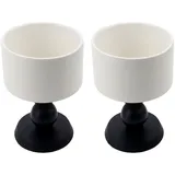 Eieenotee Keramik-Dessertschalen, Retro-Keramikkelch, Französischer Eisbecher, Pudding-Dessertschale, Elegantes Design für Partys, Schwarz